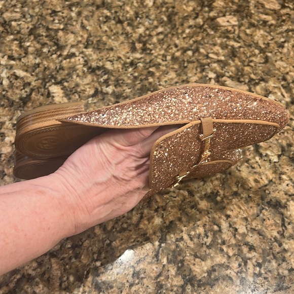 Tory Burch Amelia backless Glitter Mule Size 10M rose gold slide on shoe - Picture 10 of 13